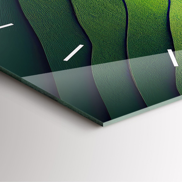 Zegar na ścianę kwadratowy Abstrakcja zielone pola