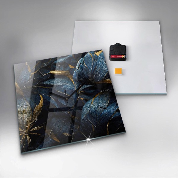 Zegar na ścianę kwadratowy Dekoracyjne kwiaty