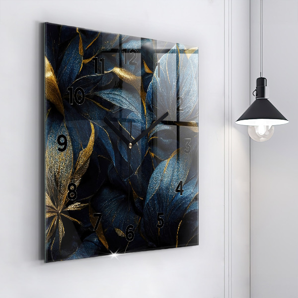 Zegar na ścianę kwadratowy Dekoracyjne kwiaty