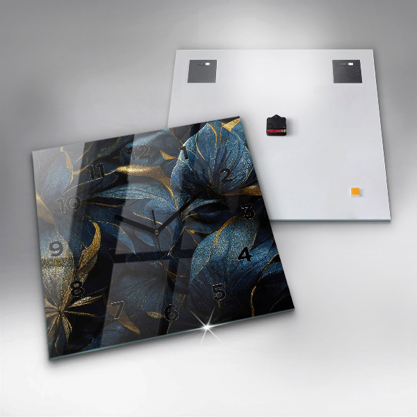 Zegar na ścianę kwadratowy Dekoracyjne kwiaty