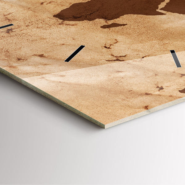 Kwadratowy zegar Vintage mapa świata