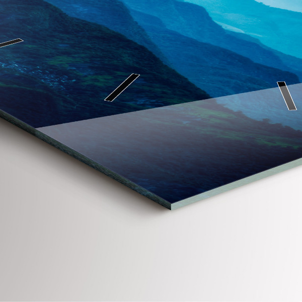 Kwadratowy zegar Akwarelowe góry