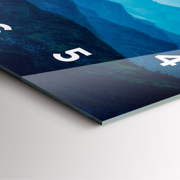 Kwadratowy zegar Akwarelowe góry