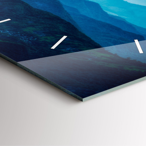 Kwadratowy zegar Akwarelowe góry