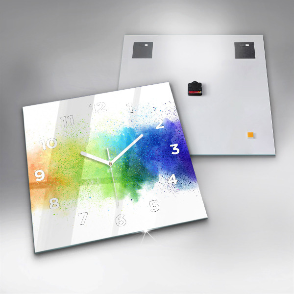 Zegar na ścianę kwadratowy Abstrakcyjna tęcza
