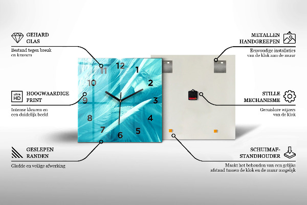 Zegar na ścianę kwadratowy Abstrakcyjna tęcza