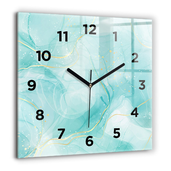 Zegar na ścianę kwadratowy Abstrakcja marmur