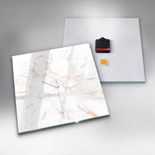 Zegar na ścianę kwadratowy Elegancki marmur