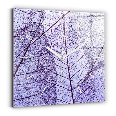 Zegar na ścianę kwadratowy Liście – natura