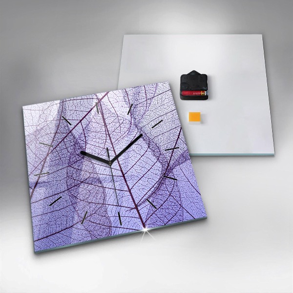 Zegar na ścianę kwadratowy Liście – natura