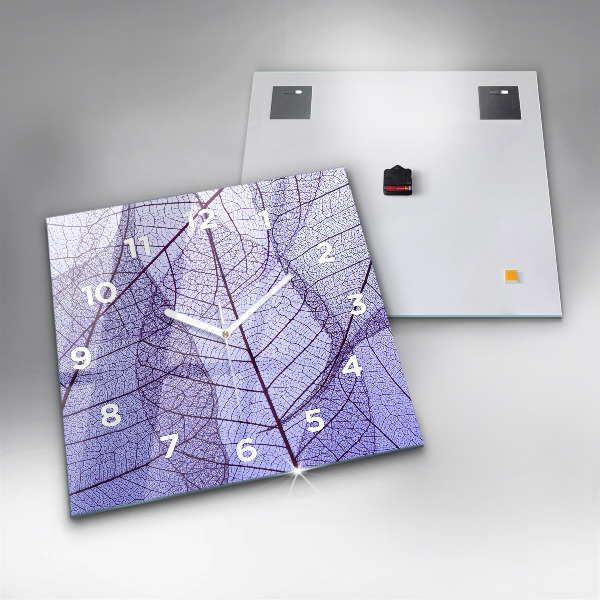 Zegar na ścianę kwadratowy Liście – natura