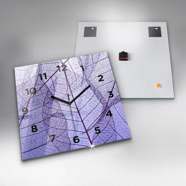 Zegar na ścianę kwadratowy Liście – natura