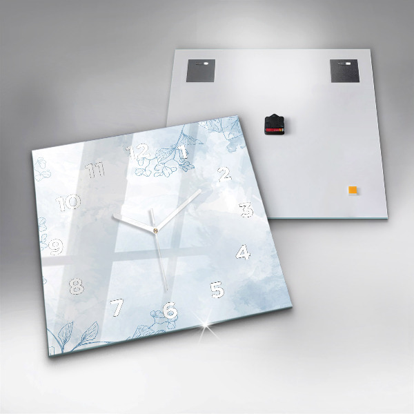 Zegar na ścianę kwadratowy Szkic roślin