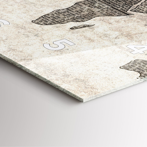 Zegar na ścianę kwadratowy Mapa świata gazeta