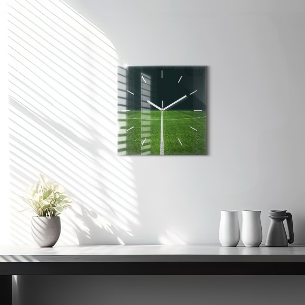 Zegar na ścianę kwadratowy Boisko piłkarskie