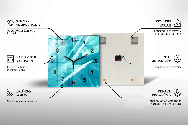 Zegar na ścianę kwadratowy Boisko piłkarskie