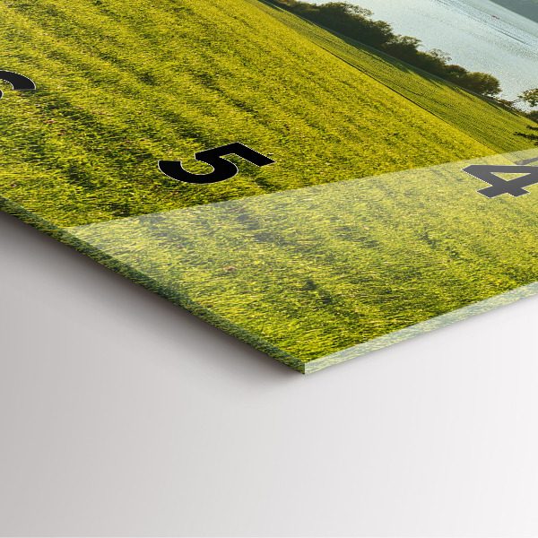 Zegar na ścianę kwadratowy Góry i pole