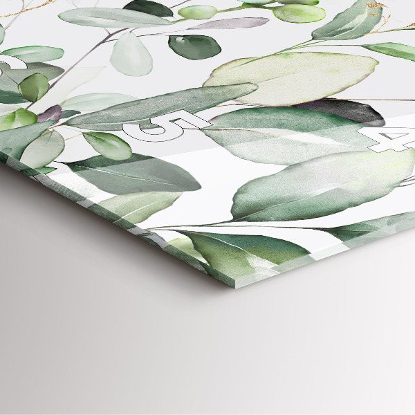 Zegar na ścianę kwadratowy Rośliny liście