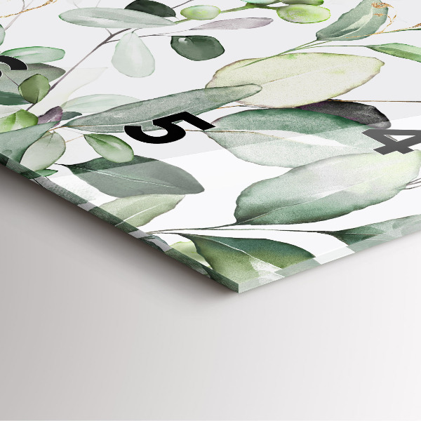 Zegar na ścianę kwadratowy Rośliny liście