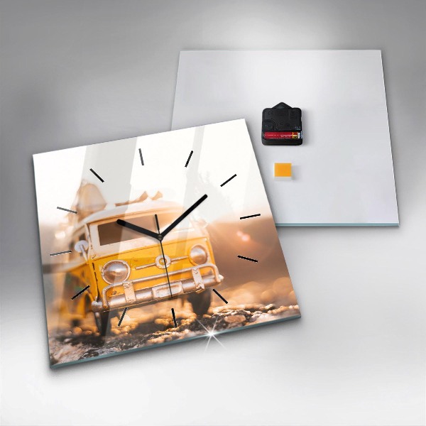 Zegar na ścianę kwadratowy Auto na wakacjach