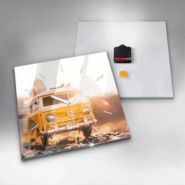 Zegar na ścianę kwadratowy Auto na wakacjach