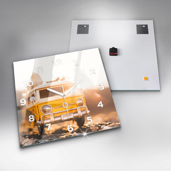 Zegar na ścianę kwadratowy Auto na wakacjach