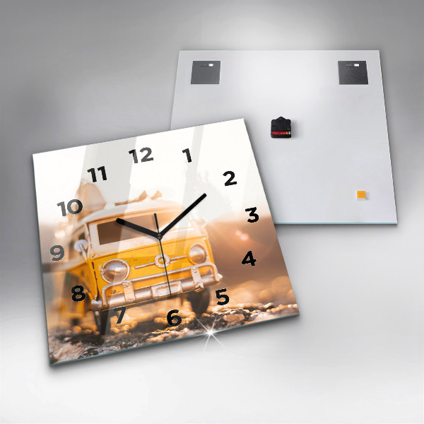 Zegar na ścianę kwadratowy Auto na wakacjach