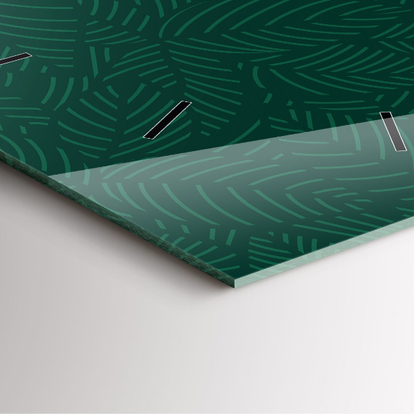 Zegar na ścianę kwadratowy Wzór liści