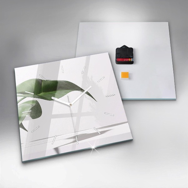 Zegar na ścianę kwadratowy Abstrakcyjne liście