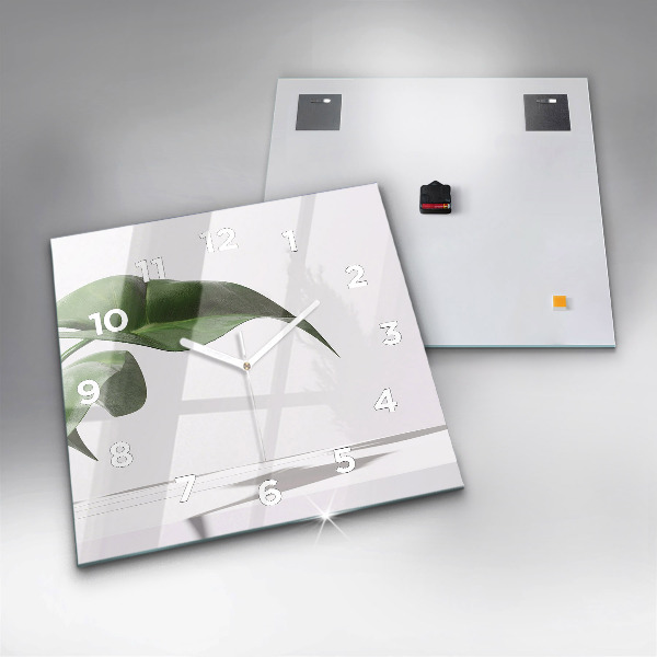 Zegar na ścianę kwadratowy Abstrakcyjne liście