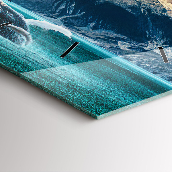 Zegar na ścianę kwadratowy Wieloryb woda