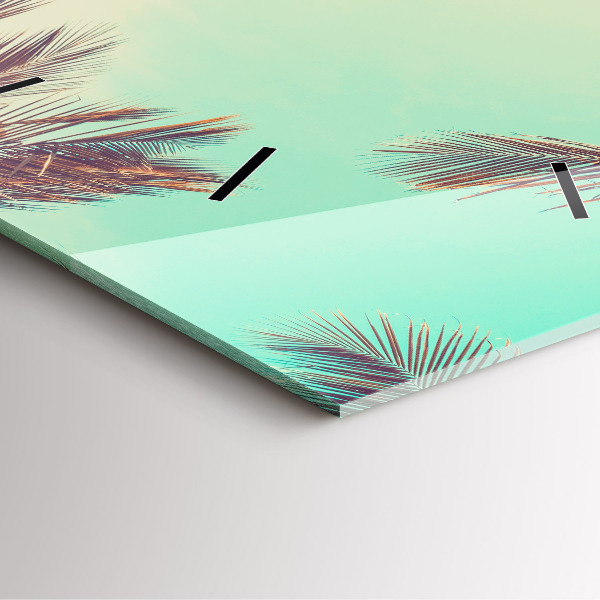 Zegar na ścianę kwadratowy Tropikalne palmy