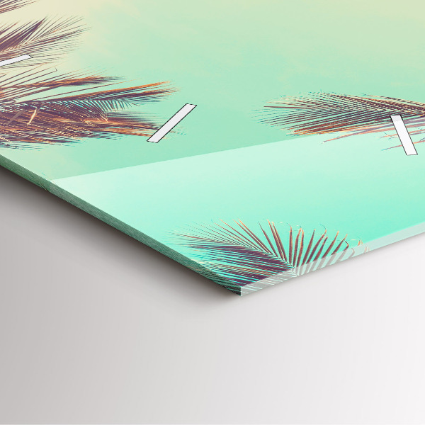 Zegar na ścianę kwadratowy Tropikalne palmy