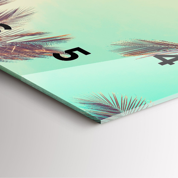 Zegar na ścianę kwadratowy Tropikalne palmy