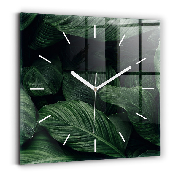 Zegar na ścianę kwadratowy Tropikalna monstera