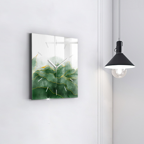 Zegar na ścianę kwadratowy Abstrakcja liście