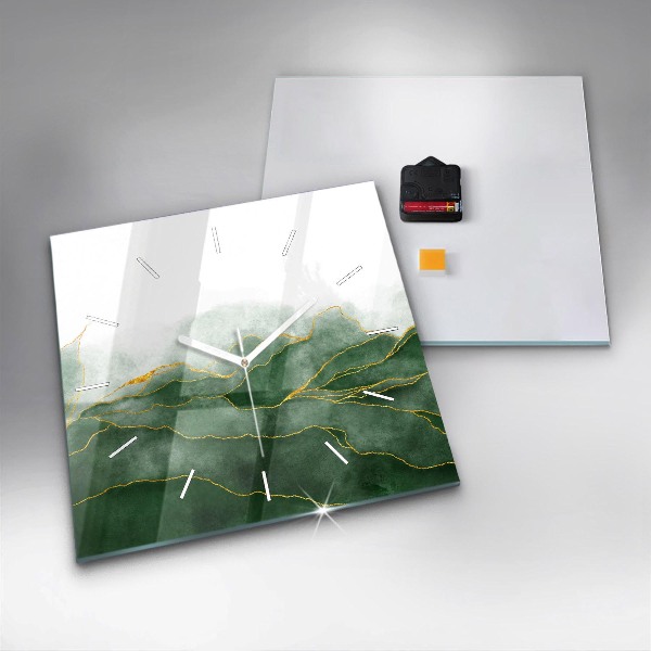 Zegar na ścianę kwadratowy Abstrakcja liście