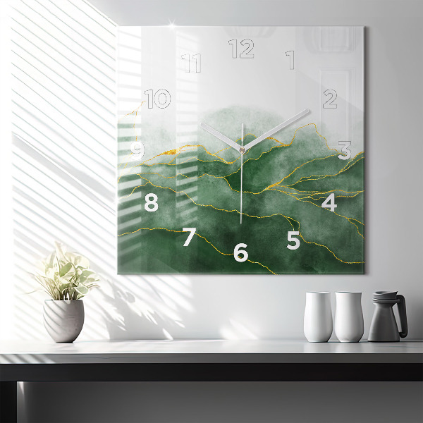 Zegar na ścianę kwadratowy Abstrakcja liście