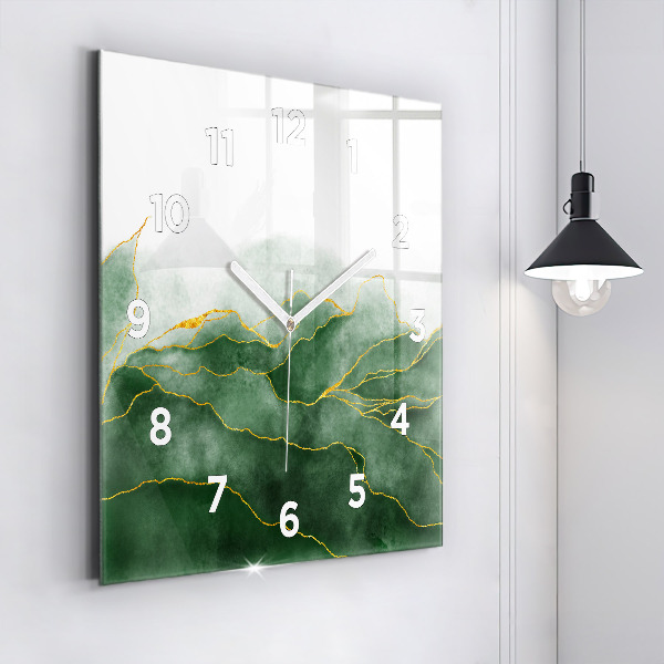 Zegar na ścianę kwadratowy Abstrakcja liście