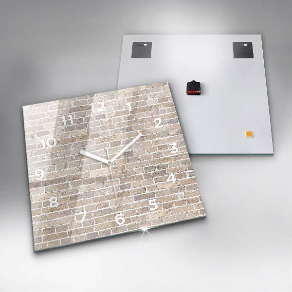 Zegar na ścianę kwadratowy Ceglana ściana