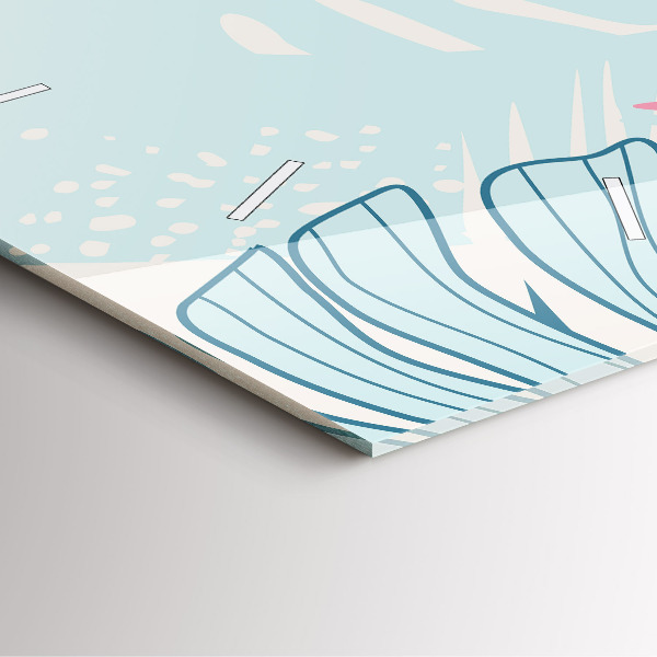 Zegar na ścianę kwadratowy Pastelowe liście – tropiki