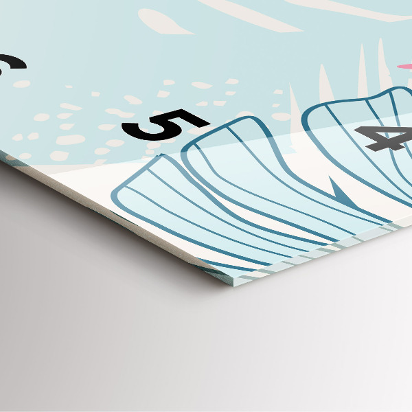 Zegar na ścianę kwadratowy Pastelowe liście – tropiki