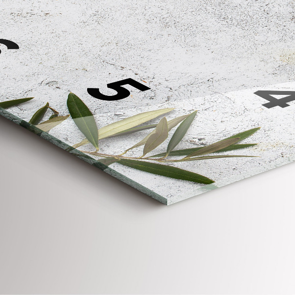 Zegar na ścianę kwadratowy Minimalistyczne oliwki