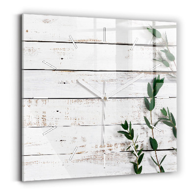 Zegar na ścianę kwadratowy Drewniane jasne deski