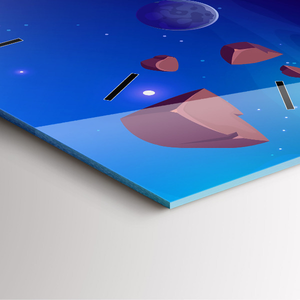 Zegar na ścianę kwadratowy Planety galaktyka