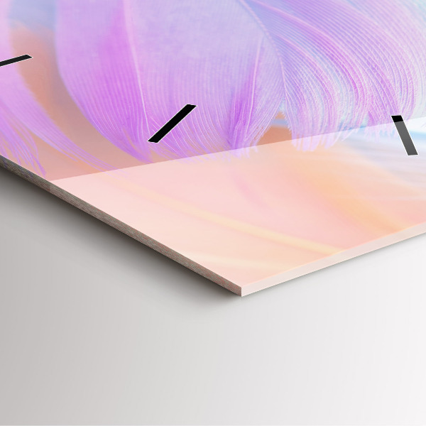 Zegar na ścianę kwadratowy Kolorowe pióra