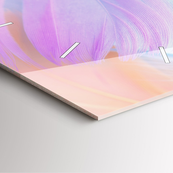 Zegar na ścianę kwadratowy Kolorowe pióra