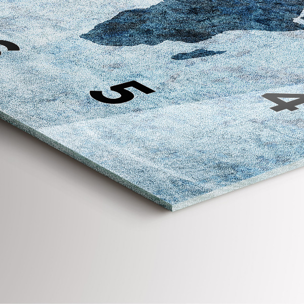 Zegar na ścianę kwadratowy Malowana mapa świata