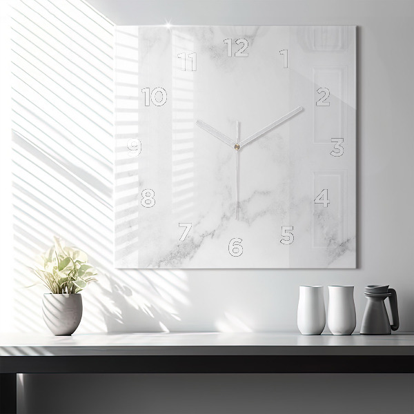 Zegar na ścianę kwadratowy Elegancki marmur