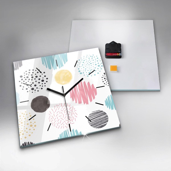 Zegar na ścianę kwadratowy Geometryczny wzór